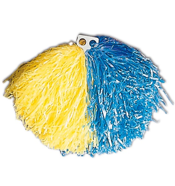 Pompom in yellow and blue