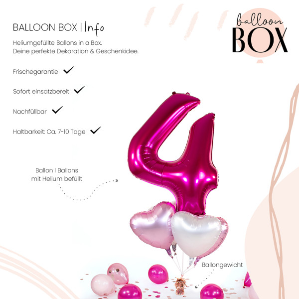 Ballongruß in der Box 5er Set Pink 4 3