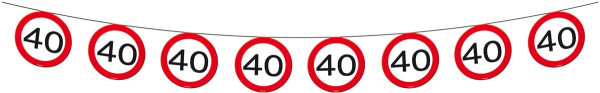 Festone segnali stradali 40° compleanno 12m
