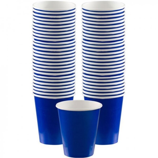 40 vasos de papel azul oscuro 340ml