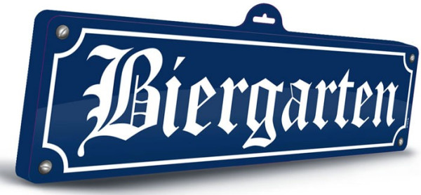 Cartello Biergarten per festa della birra 46 x 13cm