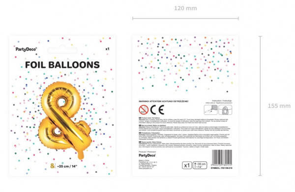& Zeichen Folienballon gold 35cm