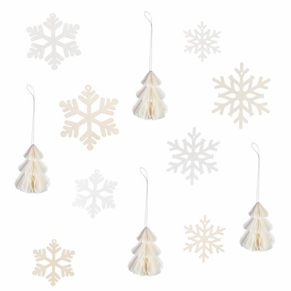 12 ciondoli per alberi con ornamenti per alberi Winter Wonder