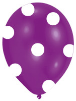 Vorschau: 6 Luftballons bunt mit Punkten 27,5 cm