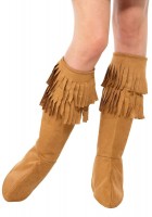 Brown fringed boot tops Maya