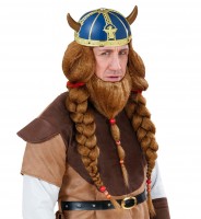 Preview: Blue viking helmet faxe with horns