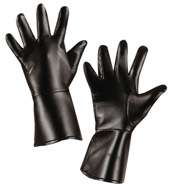 Leather gloves for children black