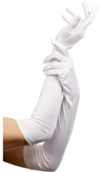 Vita långa handskar 52cm