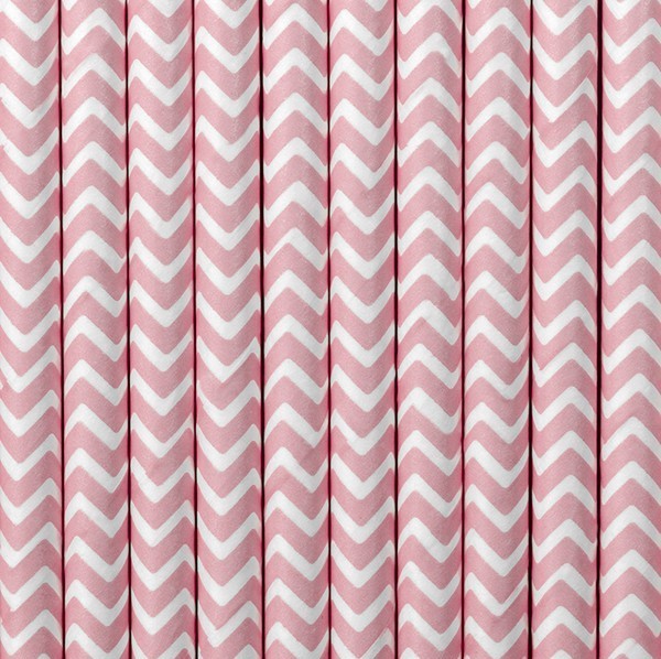 10 paper straws zig zag pink 2