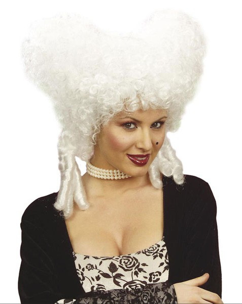 Biała peruka barokowa dla kobiet w stylu rokoko