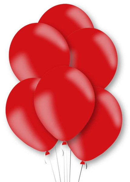 10 røde metalliske latex balloner 27,5 cm