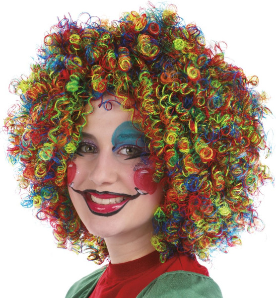 Curly hair wig multicolored