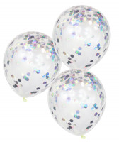 Aperçu: 5 ballons confettis arc-en-ciel pastel 30cm