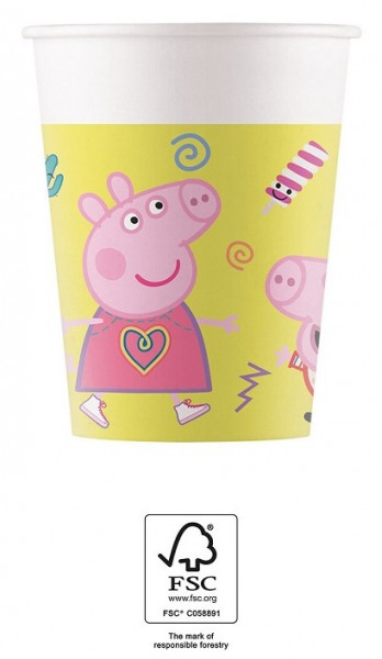 8 Peppa Pig Spieletag paper cups 200ml