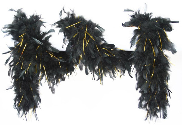 Black Golden Feather Boa 180cm