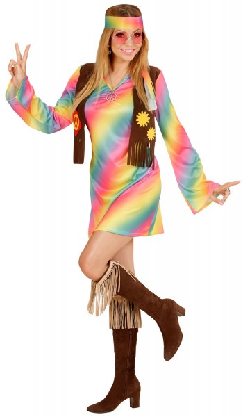 Costume fille hippie arc-en-ciel 4