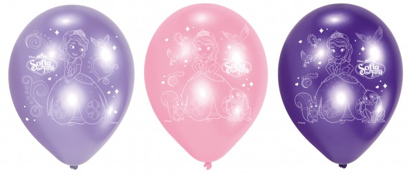 6 Ballons Prinzessin Sofia die Erste