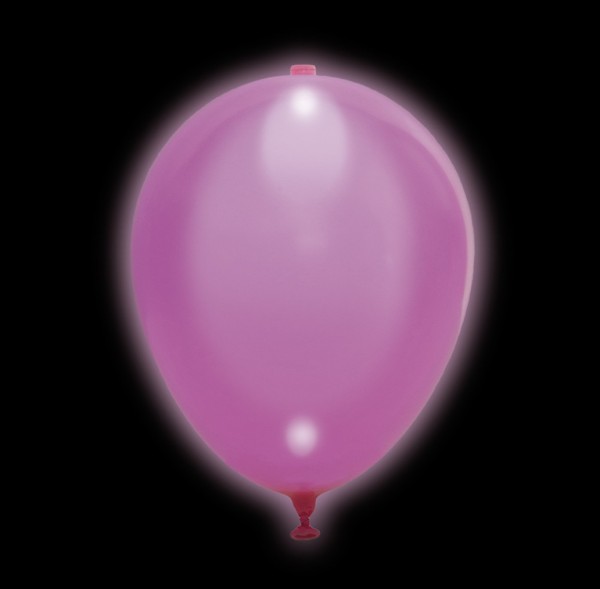 5 świecących, różowych balonów LED Partynight 23cm 2