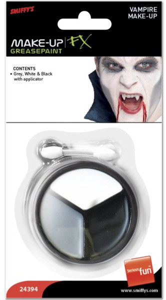 Vampier Make-Up zwart-wit-grijs