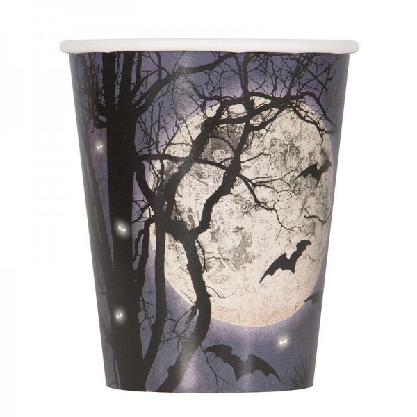 8 vasos de papel de Halloween Spooky Night
