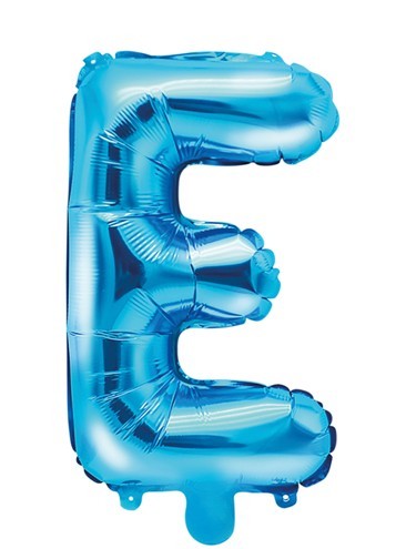 Ballon aluminium E bleu azur 35cm