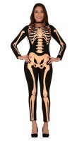 Preview: Scary skeleton catsuit for women