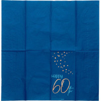 Widok: 60. urodziny 10 serwetek Elegancki niebieski