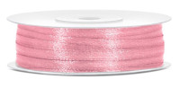 50m satin gift ribbon light pink 3mm wide