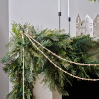 Voorvertoning: Houten kralen kerstslinger 3m