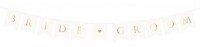 Vorschau: Bride & Groom Girlande weiß 1,55m x 15cm