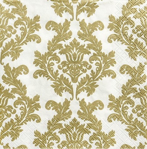 20 serviettes baroques dorées 33cm