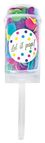 Colorful confetti party popper