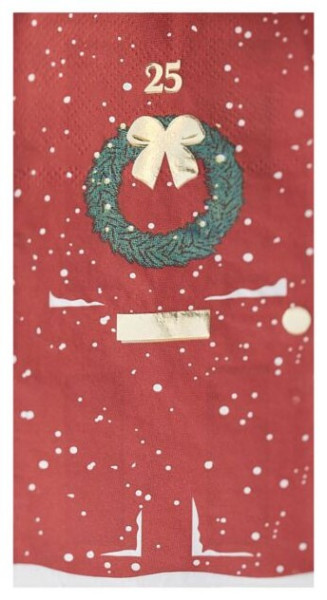 16 serviettes de Noël champêtre 16,5 x 8cm