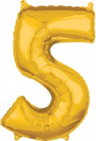 Zahlen Folienballon 5 gold 66cm