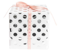Aperçu: Papier cadeau blanc à pois argentés FSC Lovely Dots