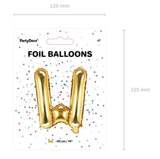 Folienballon W gold 35cm 3