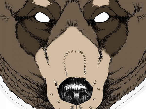 Masker grizzlybjørnpapir med bånd 2