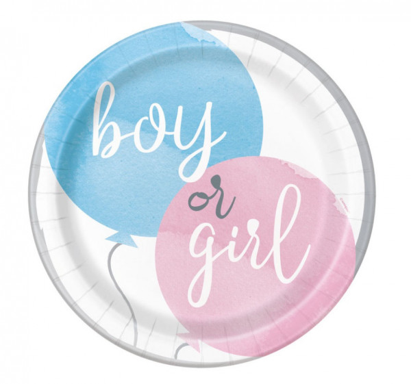 8 Baby Girl Or Boy paper plates 23cm