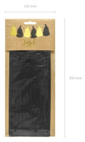 Vista previa: Guirnalda de borlas doradas y negras 1,5m x 30 cm