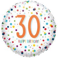 30th birthday confetti foil balloon 45cm
