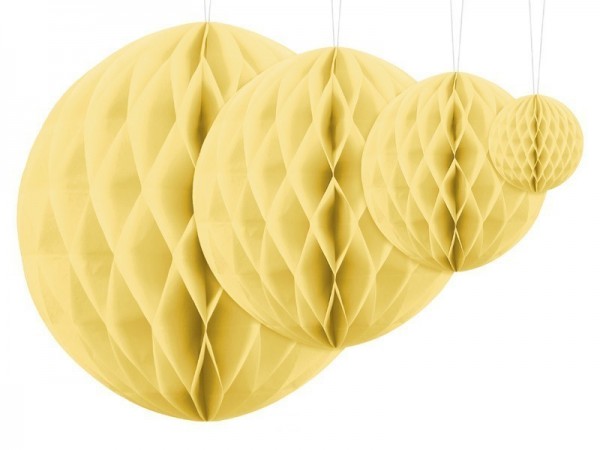 Kula o strukturze plastra miodu Lumina cytrynowa żółta 10 cm 2