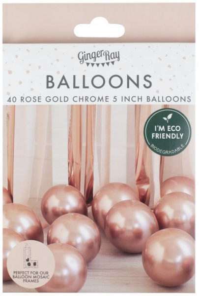 40 Eco Latexballons Rosegold Chrome 4