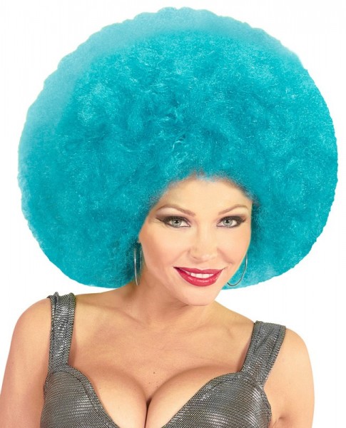 Light blue XXL Afro wig