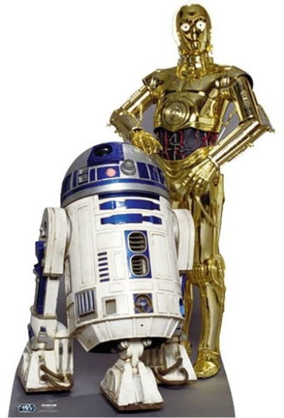 Supporto in cartone Star Wars R2D2 e C3PO 166 cm