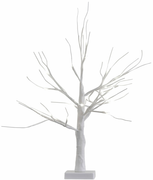 Lysande träd i vitt 40cm