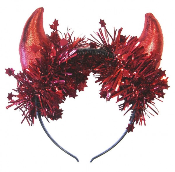 Red sexy headband with devil horns 2