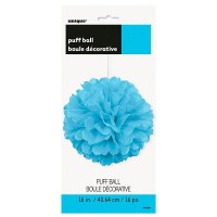 Aperçu: Pompon duveteux décoratif bleu turquoise 40cm