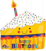 Vorschau: Stabballon Happy Cake Geburtstagsgrüße