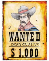 Poszukiwany plakat kowbojski