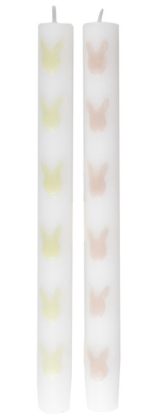 2 Easter bunny stick candles